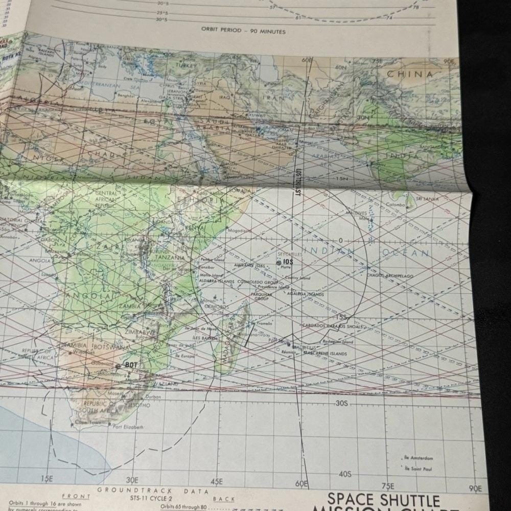 STS-11 Mission Chart Nasa Space Shuttle Mission Chart Orbit 1-144
