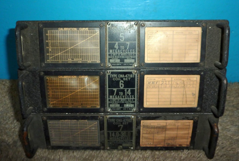 8 National HRO RAS-3 Tuning Coil Set 1 thru 7 + Brdcst WWII