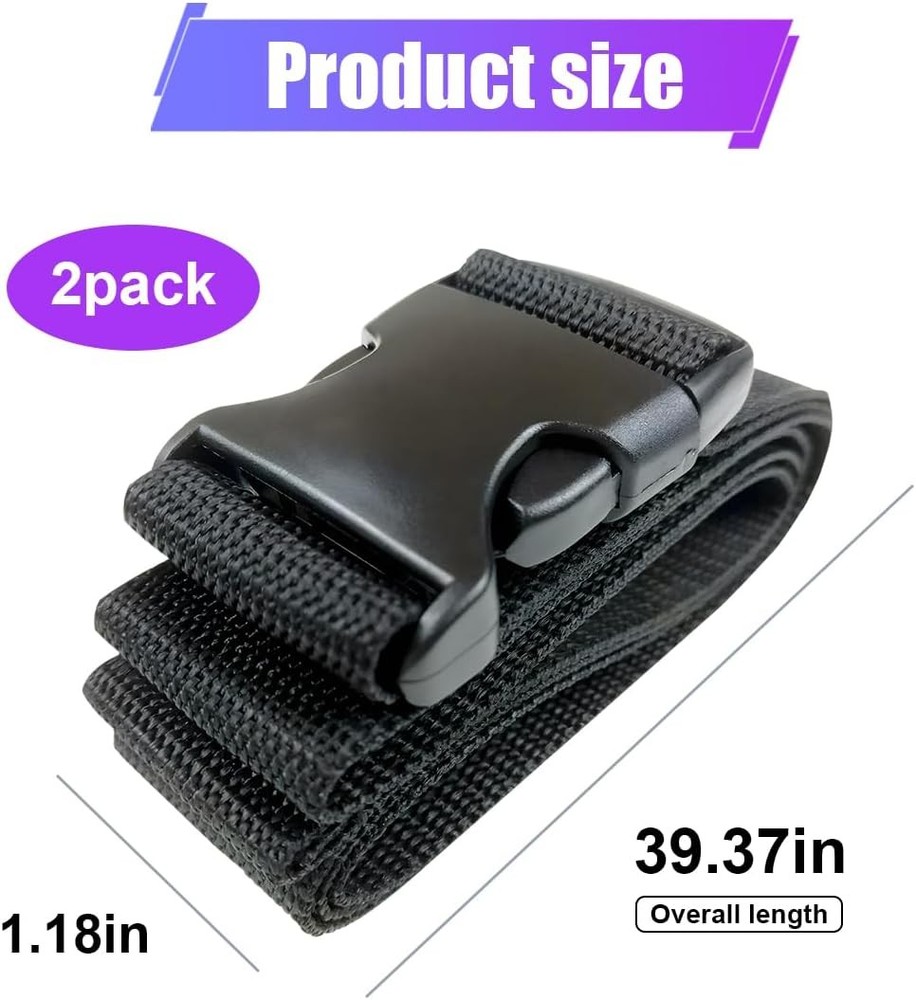 39 Inch Car Battery Tie Down Straps, Adjustable Box 2PCS, Black