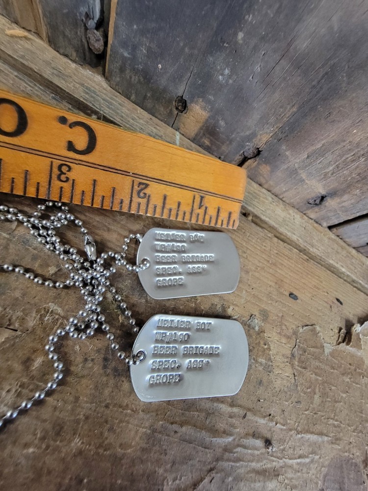 Vintage Military dog tags Meijer Boy Beer Brigade "Grope" Willie Pete (WP #190)