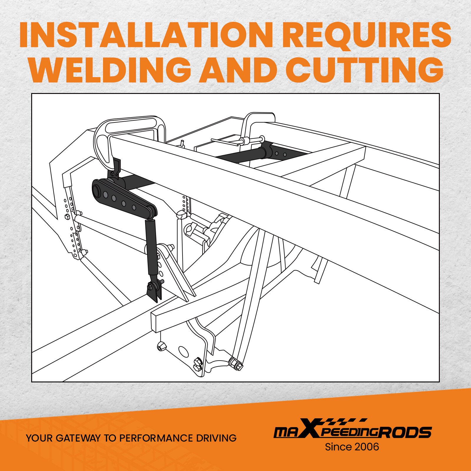 Anti-Roll Bar Kit, 36" Chromoly Shaft, 10.2 Inch Arms
