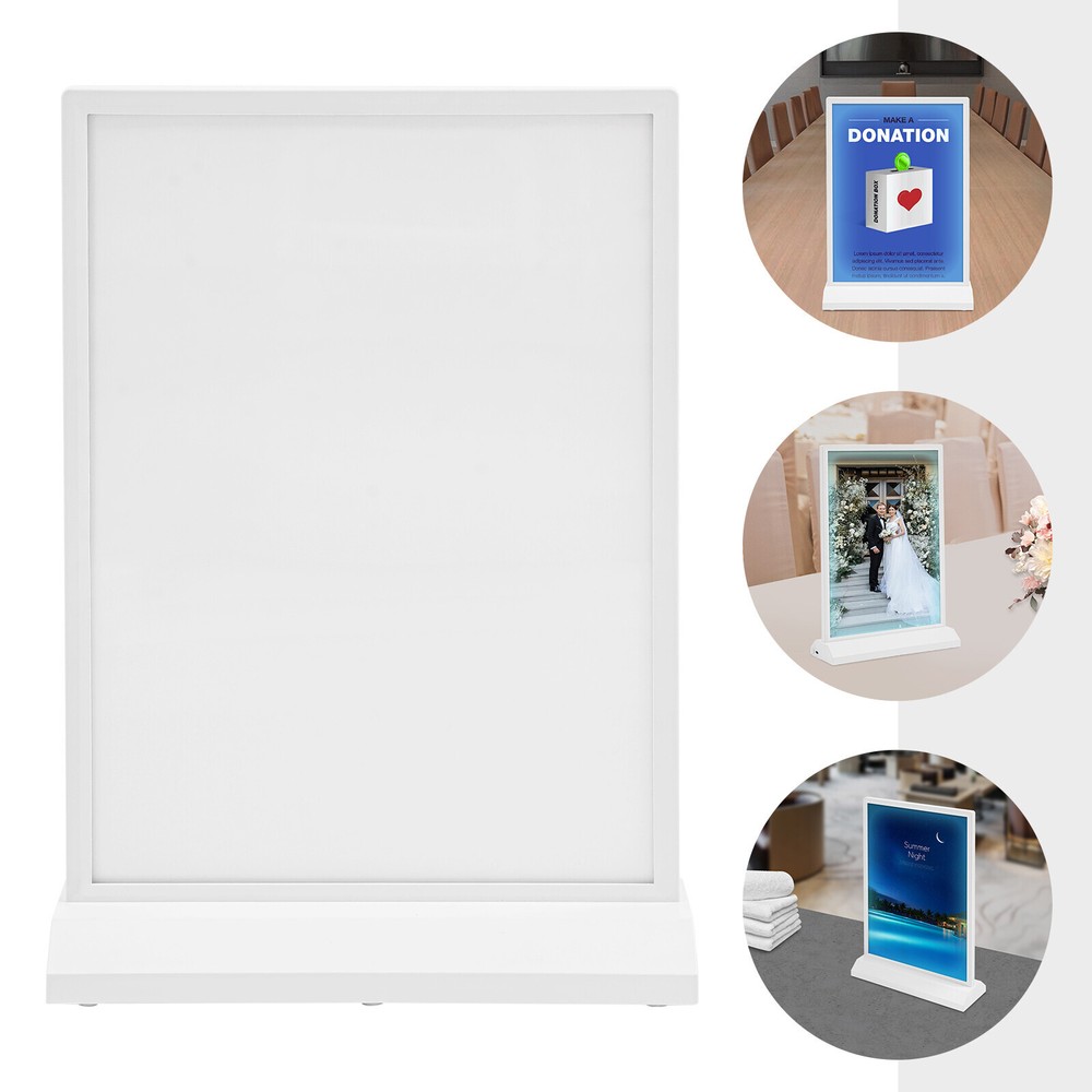 Tabletop LED Sign Holder with Adjustable Brightness for Menu Display