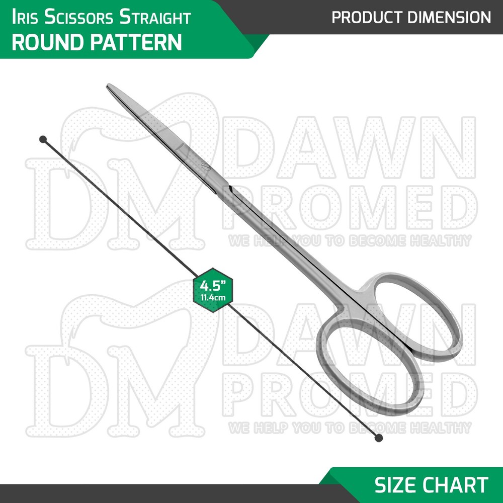 Iris Scissors 4.5″ Straight Round Pattern Dental Veterinary Surgical Instruments