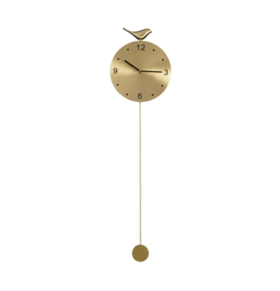 Brass Grid Pendulum Wall Clock - Modern Minimalist Silent Swaying Clock, Crea...