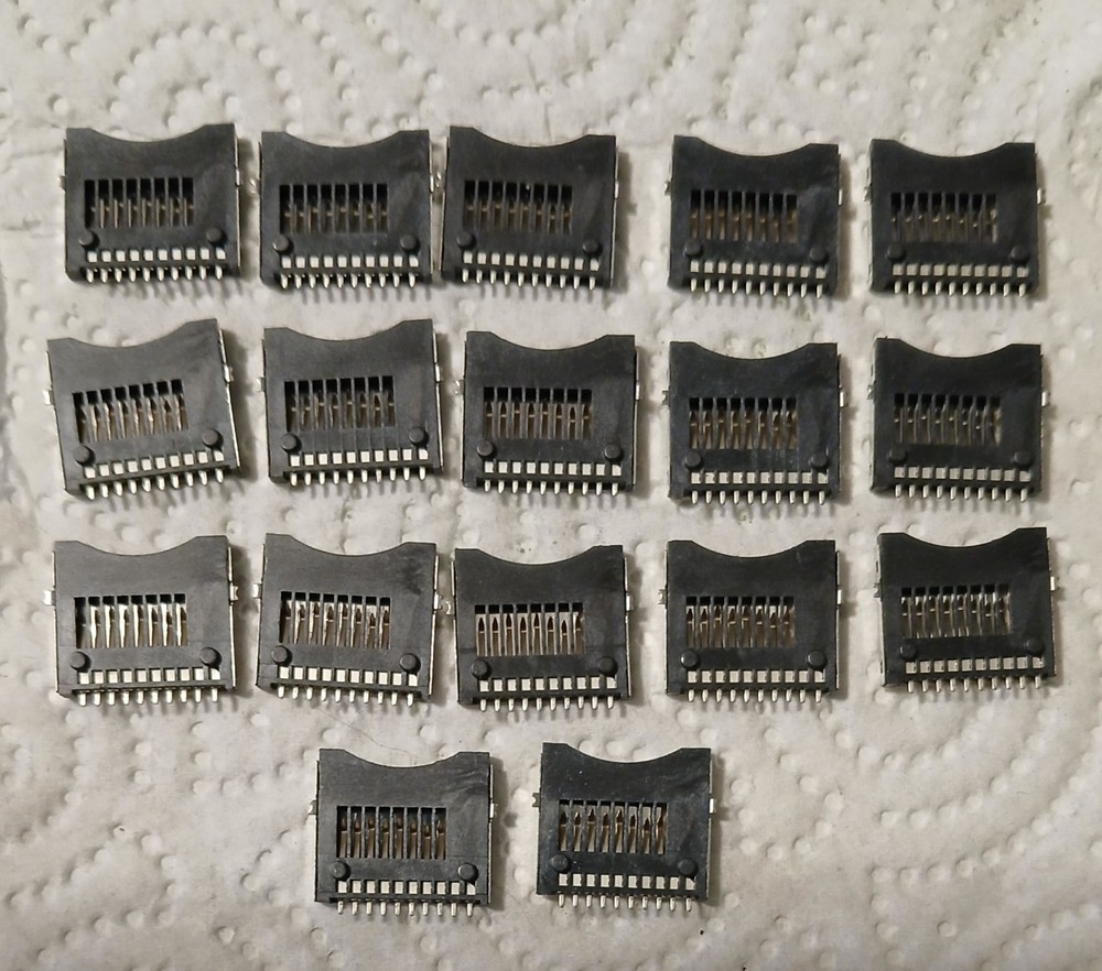 17 Pcs PCB Surface Mount Push-out Flip Type TF-10P Micro SD Memory Card Socket
