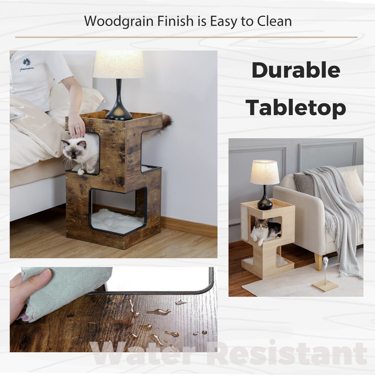 Pawz Road Cat Tree Tower Bedside Tables Condo House Bed Scratcher Furniture Toys