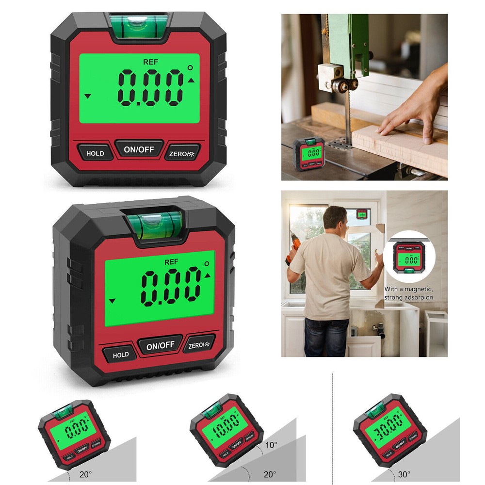 360° LCD Magnetic Digital Inclinometer Protractor Level Box Gauge Angle Finder1L