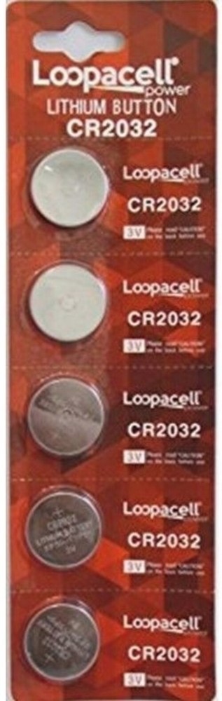 10 Loopacell CR2032 ECR 2032 Battery 3V Lithium Button Cell Batteries