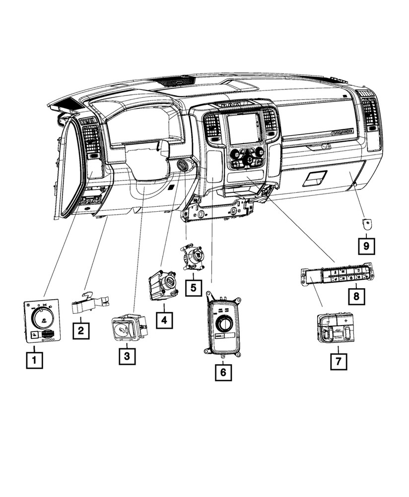 Genuine Mopar Instrument Panel Switch 68231816AD