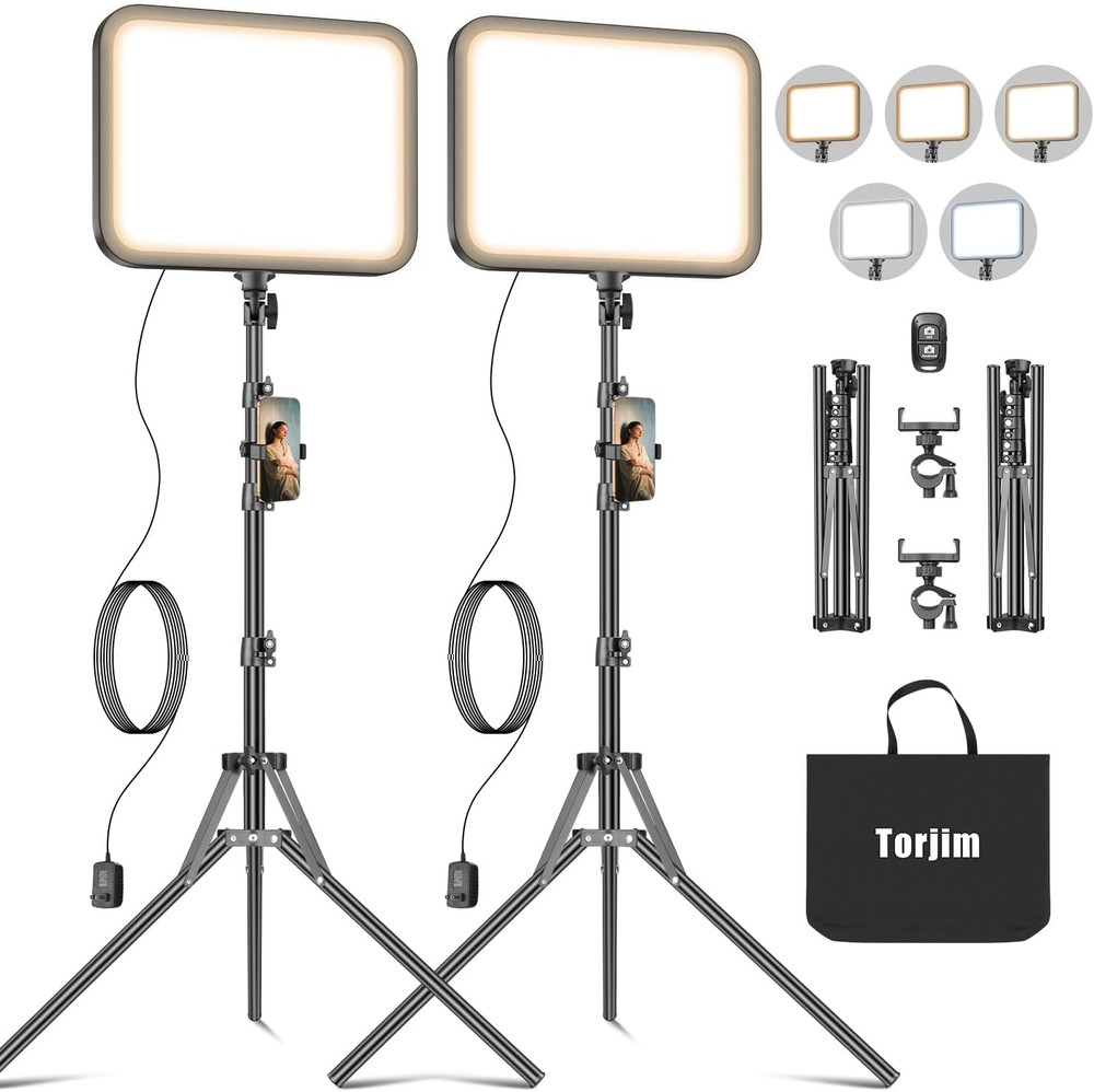 12'' LED Video Light Kit | High Brightness | 5 Lighting Modes | 3000-6500K Studi