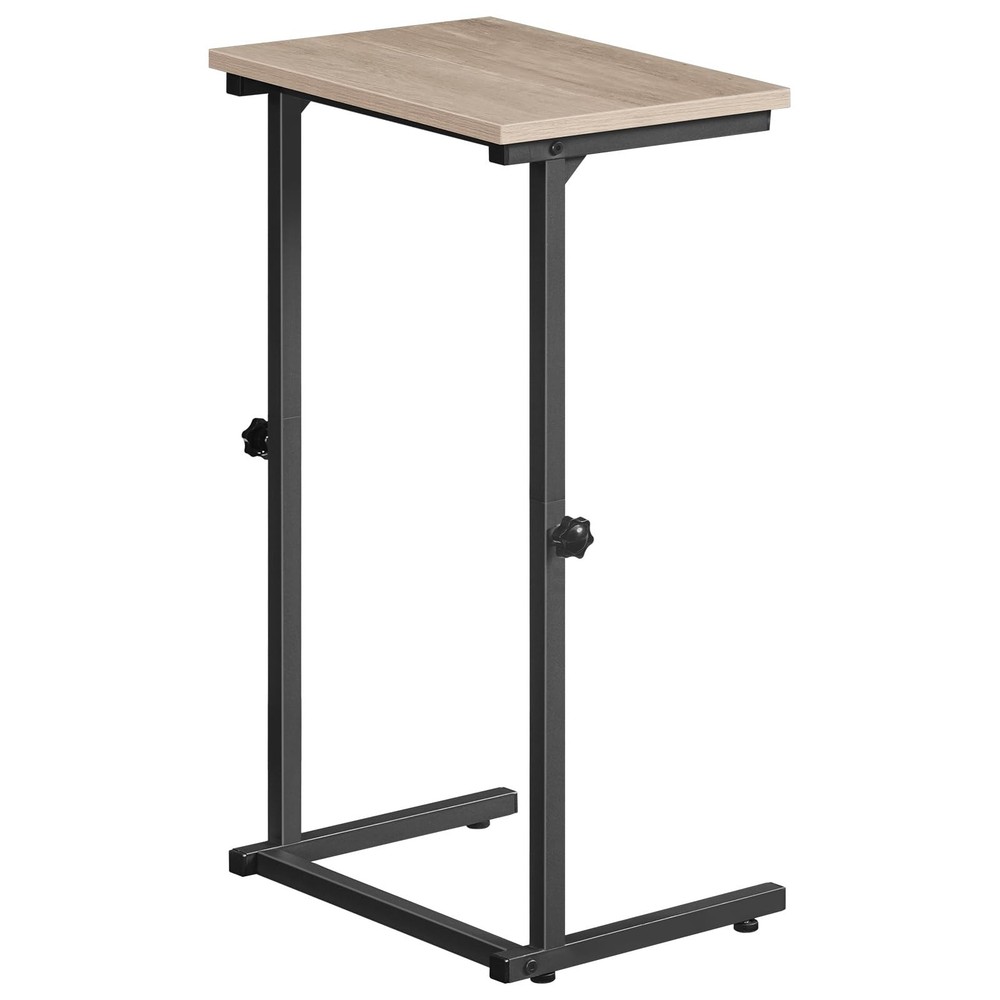 C Shaped End Table, Adjustable Height Side Table for Sofa, Couch Table for Sm...