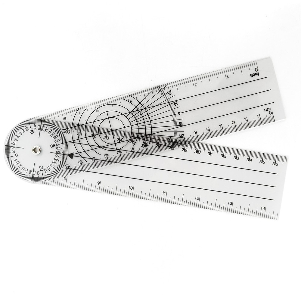 360 Degree Protractor Ruler Clear Goniometer Angle Finder For Measuring Gauge