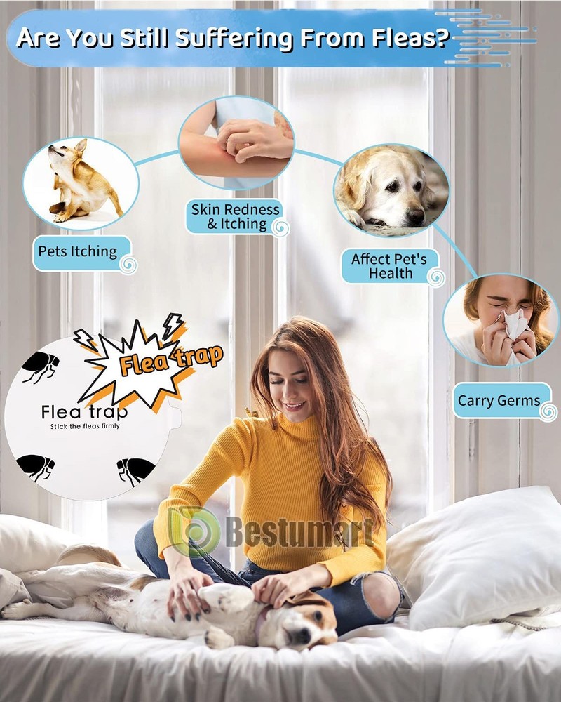 5xDisposable Flea Trap Sticker Bugs Sticky Dome Flea Trap Refill Flea Glue Discs
