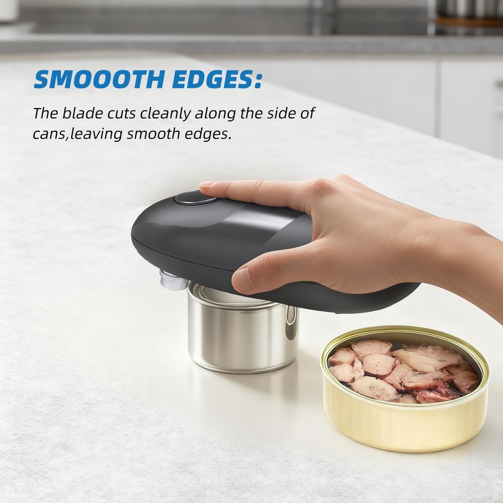 Automatic Electric Can Opener: Battery Operated One Touch Hands Free Smooth E...