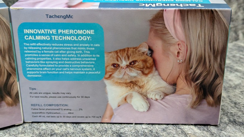 4 Pack TachengMc Cat Calming Diffuser, Cat Pheromones 2 Diffuser + 4 Refill 48ml