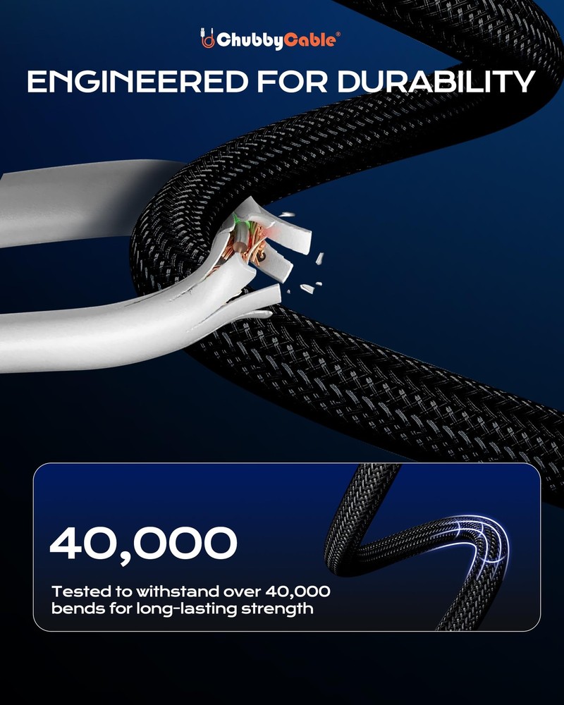 chubbycable Curly Chubby 240W Coiled USB C Fast Charging Cable Durable Orange