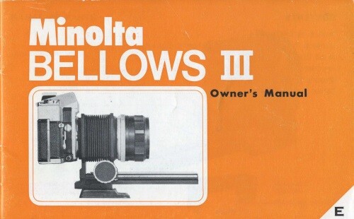 Minolta Bellows III Instruction Manual