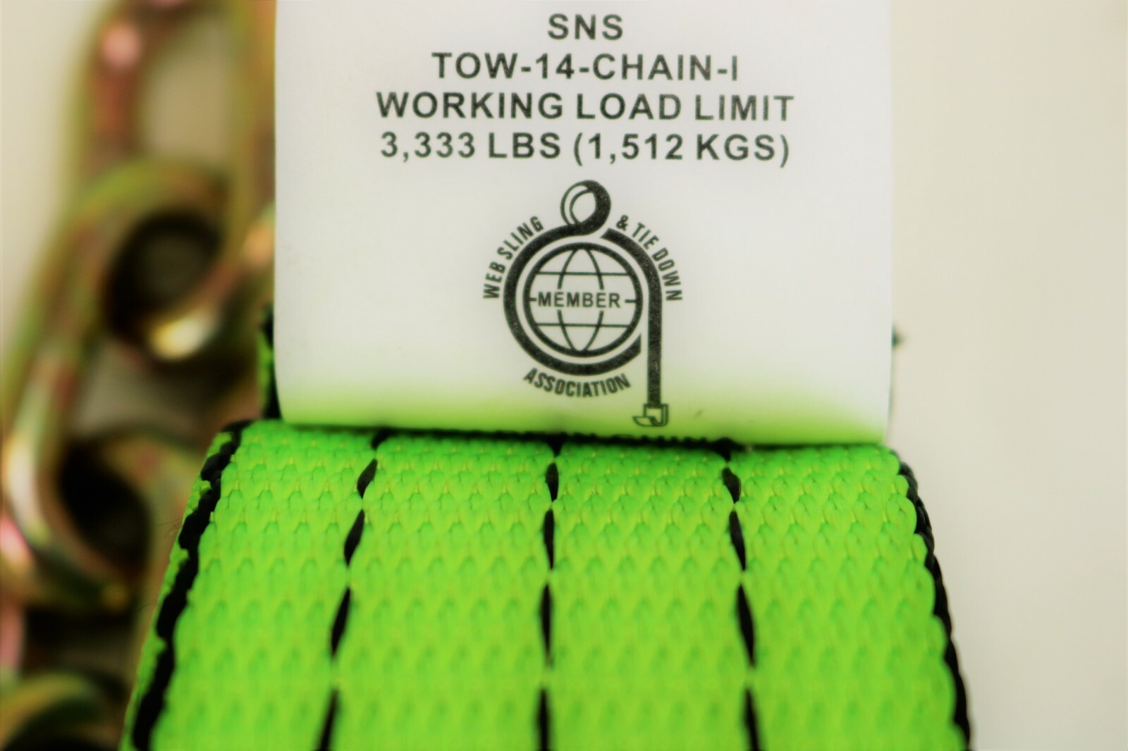 4 Pack of 2" x 14' Hi-VIZ TECNIC Webbing Straps with 5/16" x 12" G70 Chain Tails