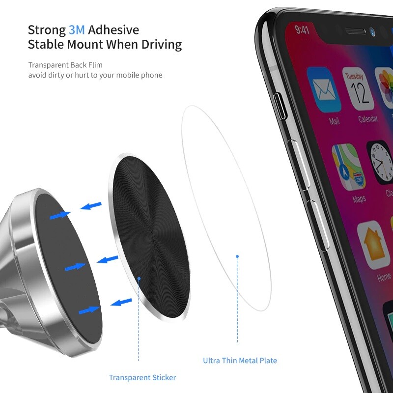 2-Pack Metal Plate Adhesive Sticker Replace For Magnetic Car Mount Phone Holder