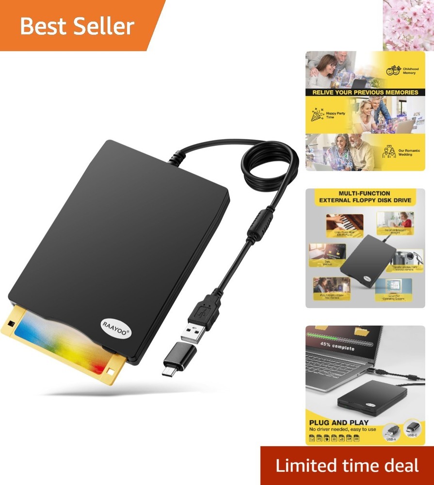 Durable USB 2.0 Floppy Disk Drive for Windows - Access Your Past Effortlessly