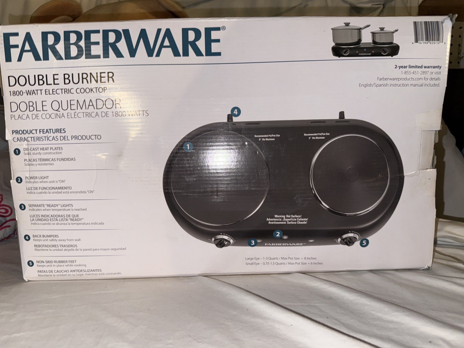 Farberware Royalty 1800 Watt Double Burner Black Electric Cooktop