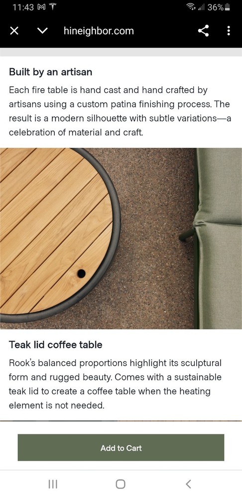 Rook, Teak Fire Pit Cover - Round