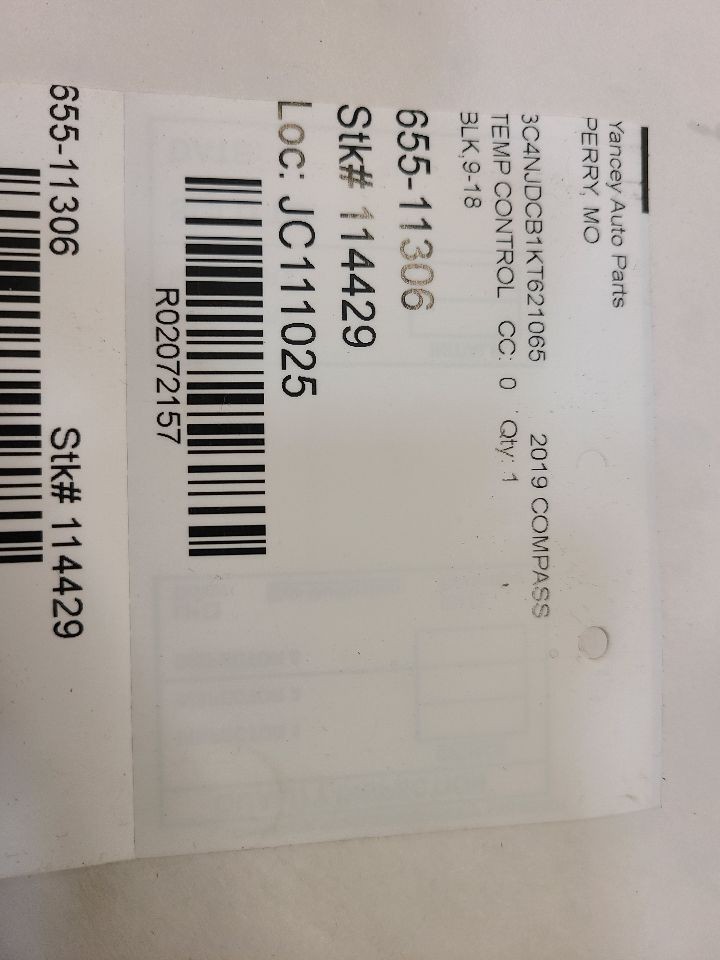 A/C Selector Switch fits 2019 Jeep Compass AC w/dual zone control w/integr