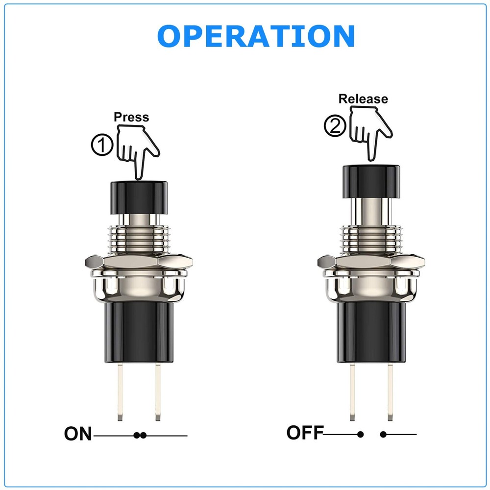 4 Pack SPST Normally Open Momentary Push Button Switch Red
