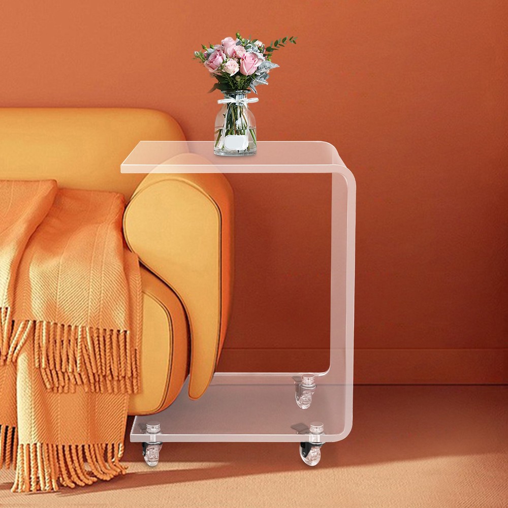 C-Shaped Side Table, Acrylic End Table, Couch Side Table US