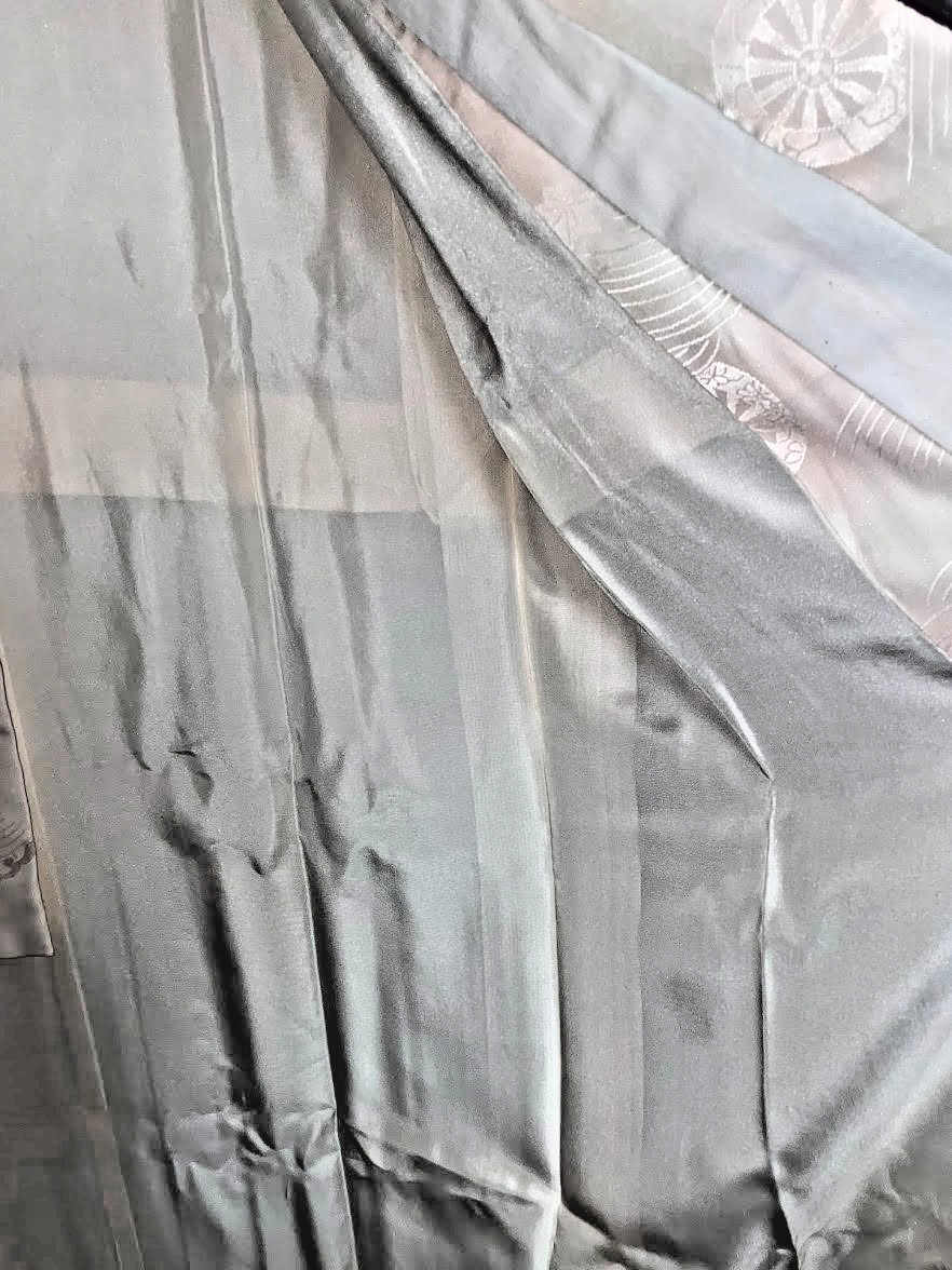 Vintage Silk Nagajuban For Furisode S 25.2in Yuki Japan Pink Sakura Kanoko