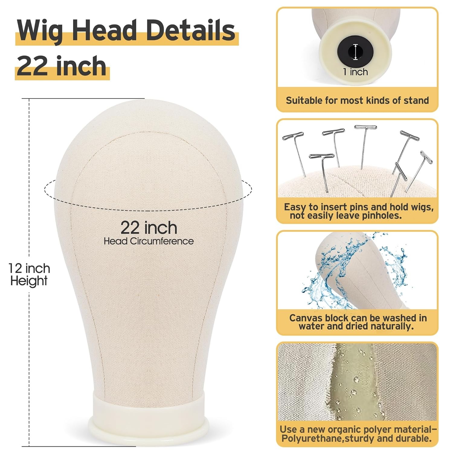 Portable Wig Holder Stand Adjustable Tripod Manikin Mannequin Head Stand Display