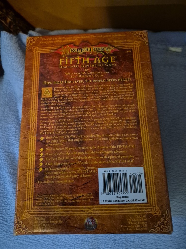 DragonLance Fifth Age Box Set 1998 AD&D TSR — Complete