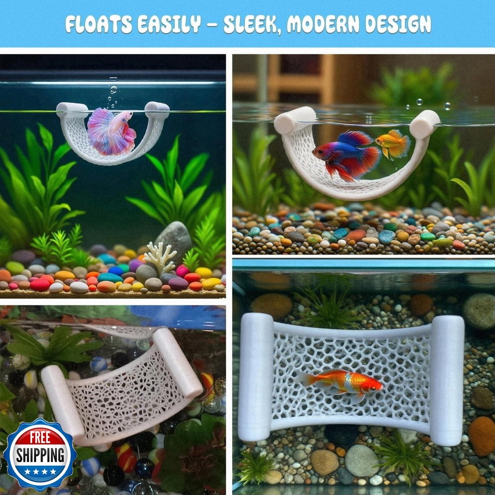 White Floating Betta Fish Hammock – Minimalist Rest Platform and Floating Bed