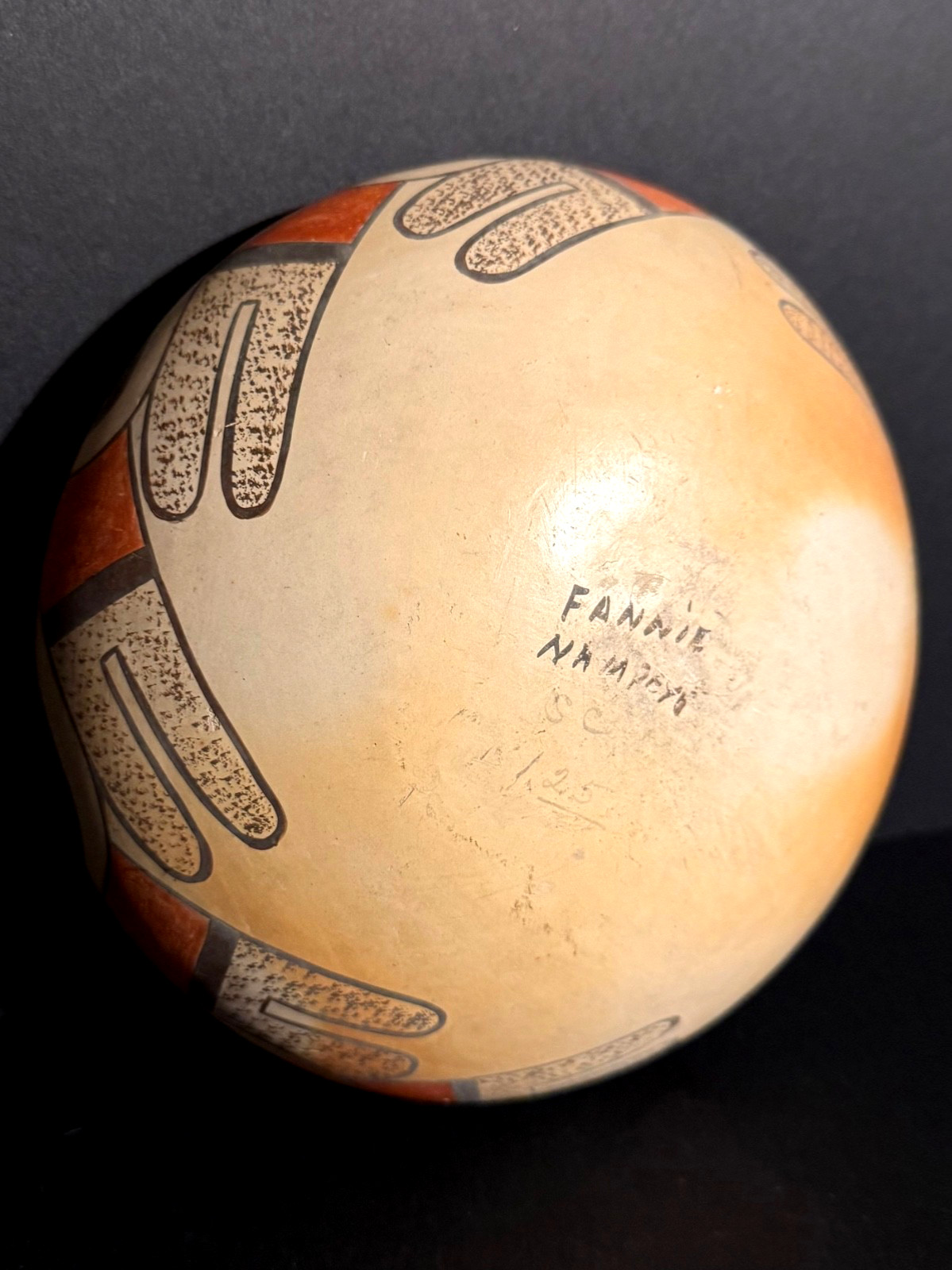 FANNIE NAMPEYO (HOPI PUEBLO,1900-1987) POLYCHROME POTTERY SEED JAR, EXCELLENT!