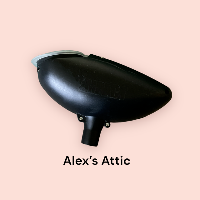 Paintball Hopper Gravity Feed 200 Round Loader w Flip Cap - Black