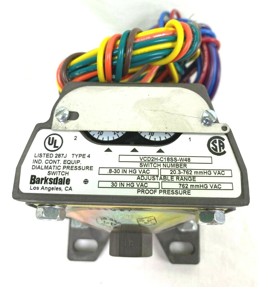 Barksdale Adjustable Pressure Switch | VCD2H-C18SS-W48 | New Open Box