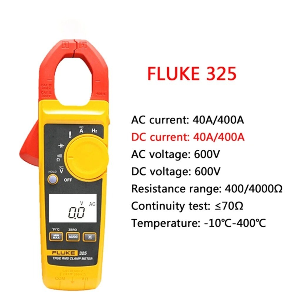 Fluke 325 True RMS DC AC Current and Voltage Tester Capacitance Clamp Frequency