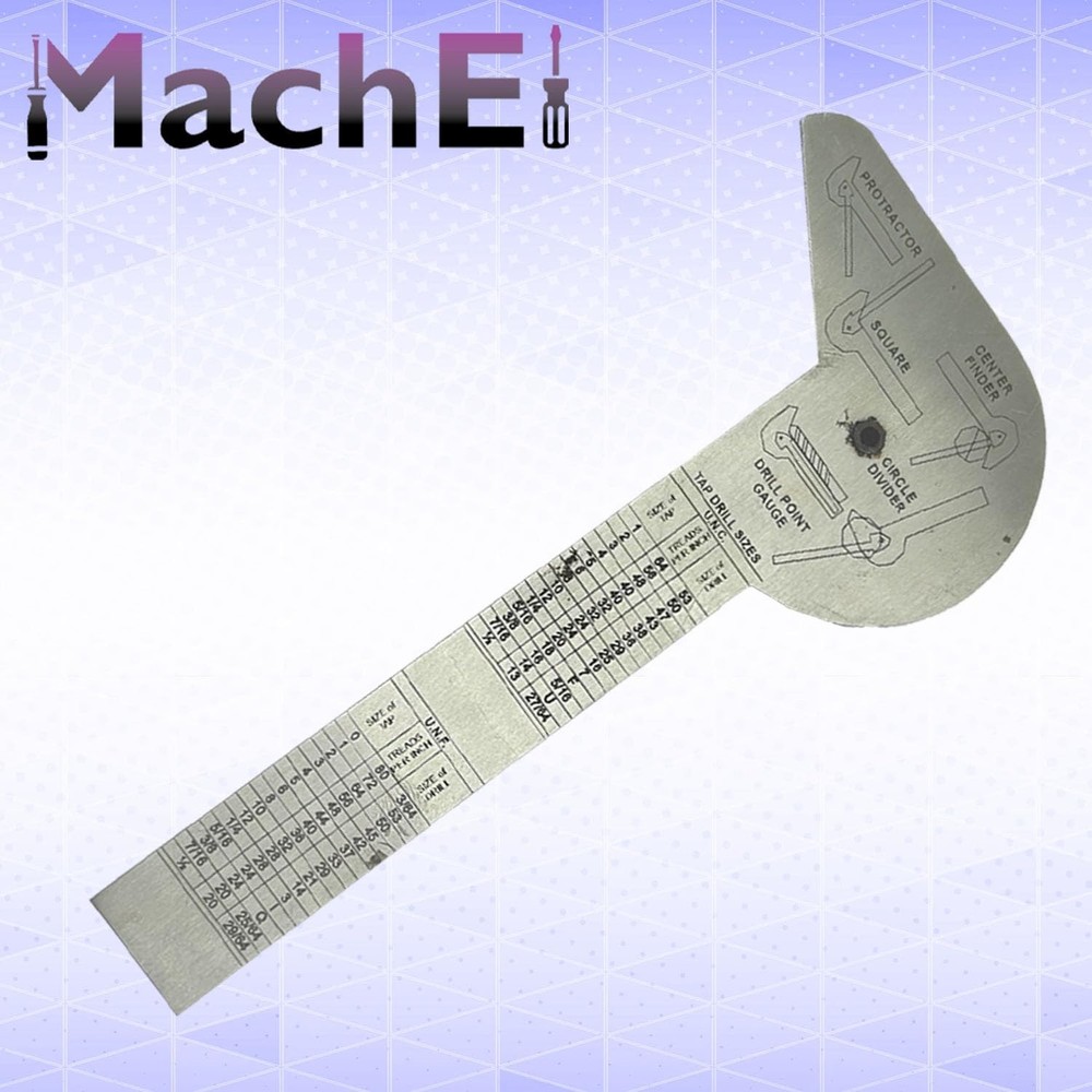 Multi-Purpose Protractor Square Rule Centre Finder Divider Drill Point Gauge ...