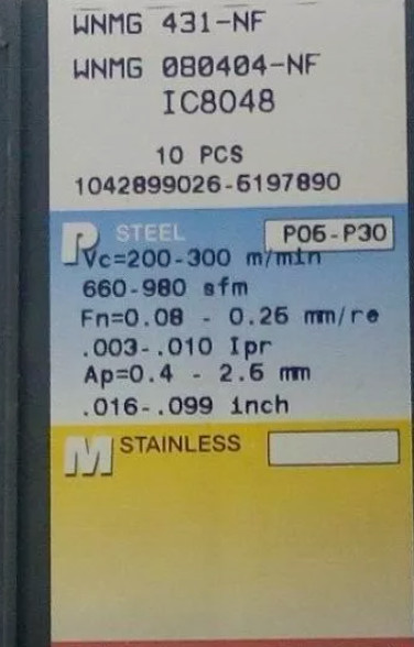 10 PCS  ORIGINAL  INSERTS  WNMG080404-NF IC8048