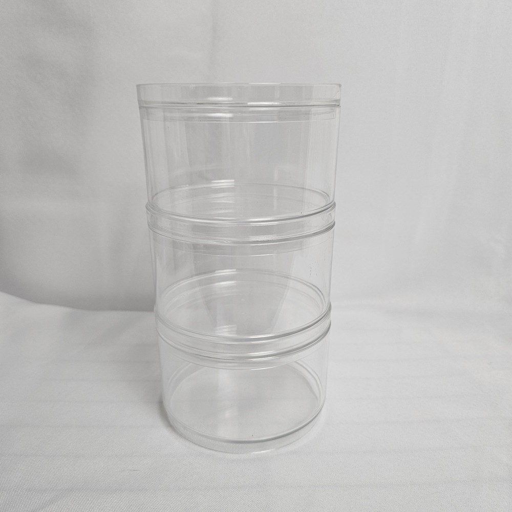 Clear Makeup Stackable Acrylic 3 Tier Cosmetic Storage Containers Stackable