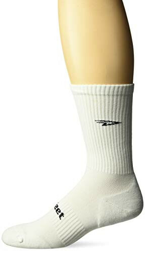 Defeet DEVCRWT201 D-Evo Crew Solid Socks, Medium, White/Black D-Logo