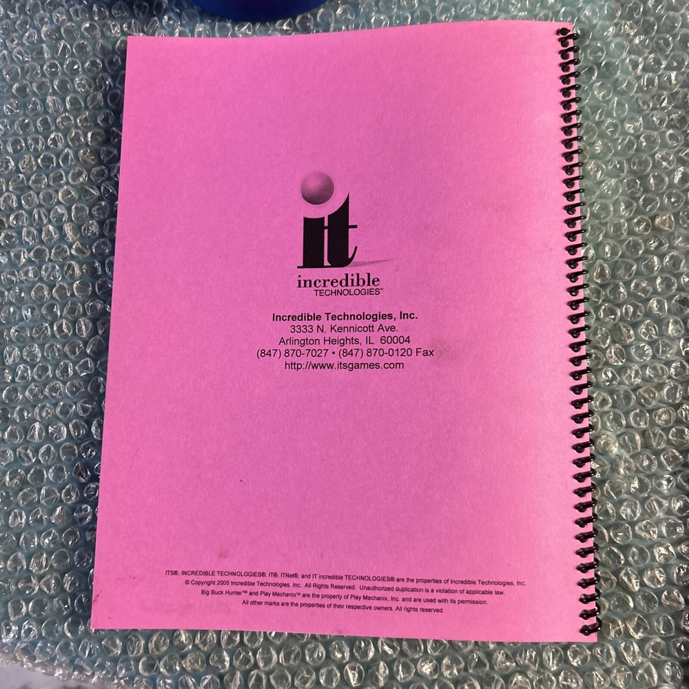 BIG BUCK HUNTER 2006 arcade game manual