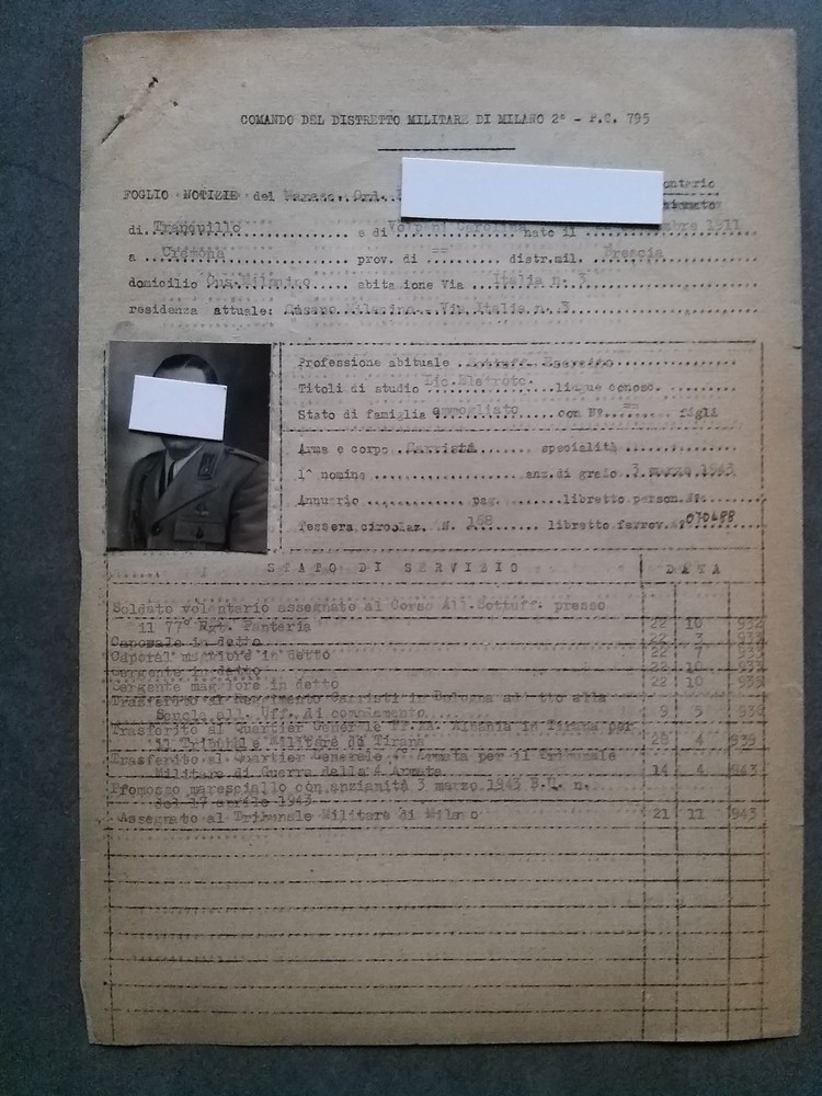 Milan Military District Command (1944). Marshal's News Sheet.