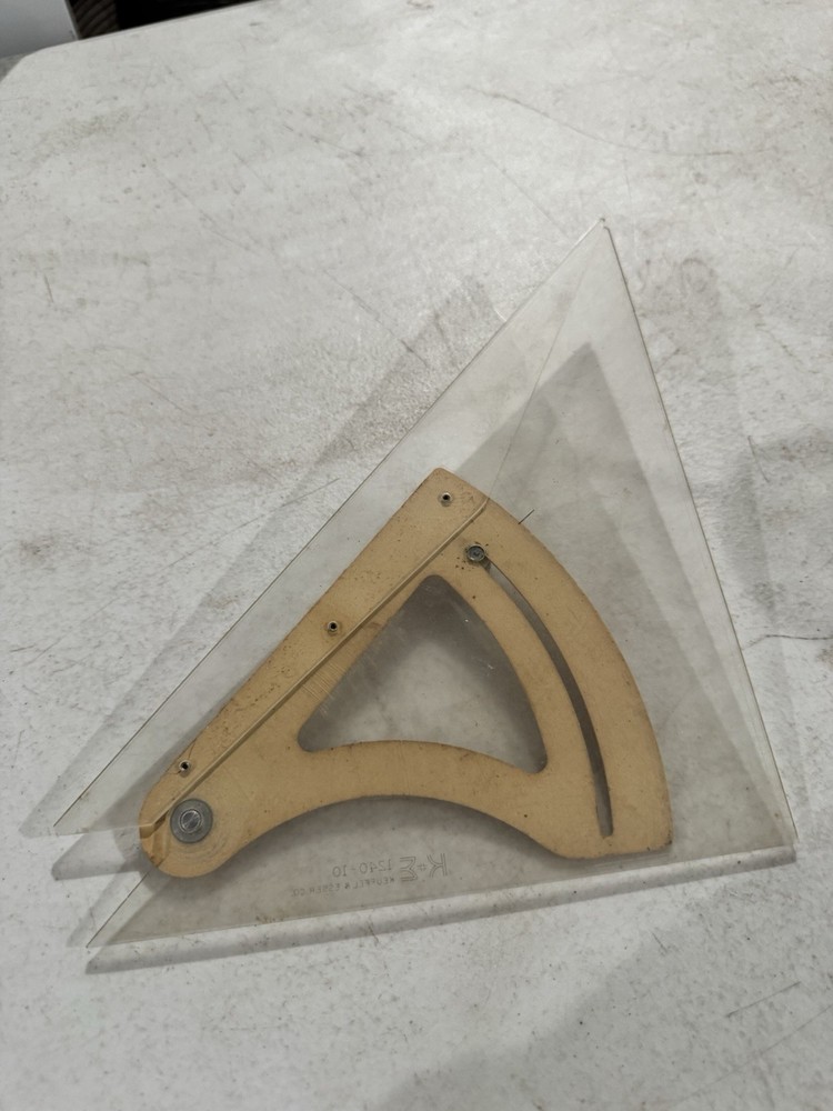Keuffel Esser adjustable triangle drafting square 1240-10