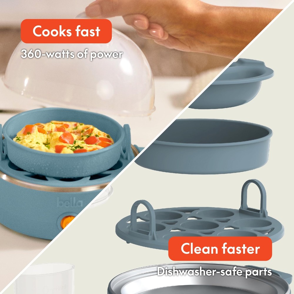 Electric Egg Cooker set 7 Eggs Surf Blue Steamer kitchen tool