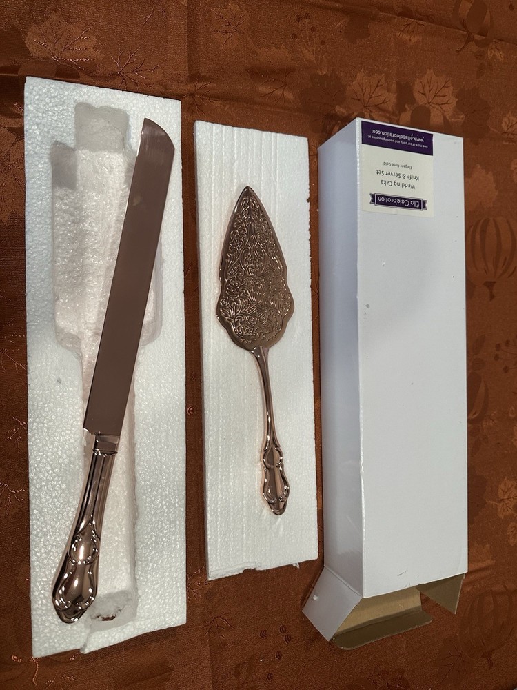 Rose Gold Wedding Cake Serving Set