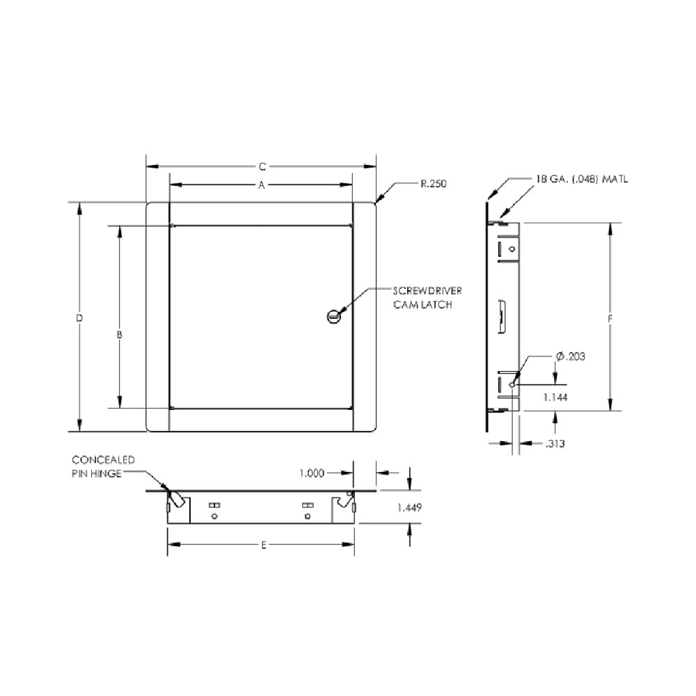 ED2002 14" x 14" Flush Access Door, White 1