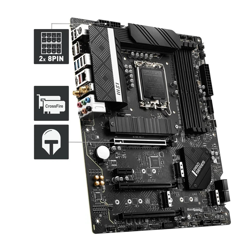 MSI PRO Z690-A WIFI DDR4 LGA 1700 Intel ATX Motherboard  PCIE 5.0 WiFi 6E
