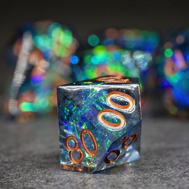 Sage's Miniaturized Galaxy Sharp Edge Resin Dice Set