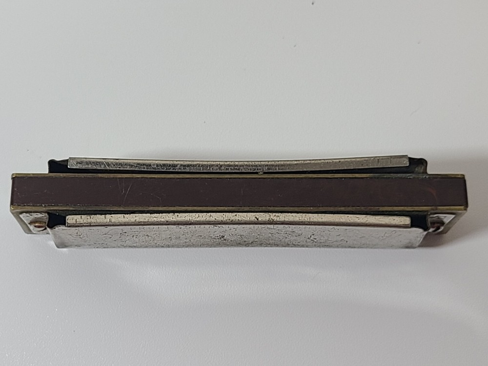 M Hohner Professional Harmonica Silver Bronze Solid Rectangular USA Made Vintage